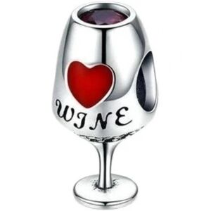 Sterling Silver Pandora-Style Wine Glass Charm